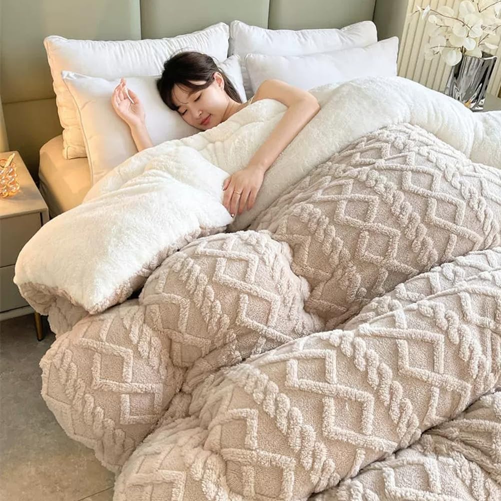 Breathable Warmth Fluffy Plush Double Sided Velvet Blanket,Thickened Super Soft Insulation Hibiscus Winter Quilt, Hibiscus Double Fabrics, for Cold Weather,Pink,180x220cm/4.5kg