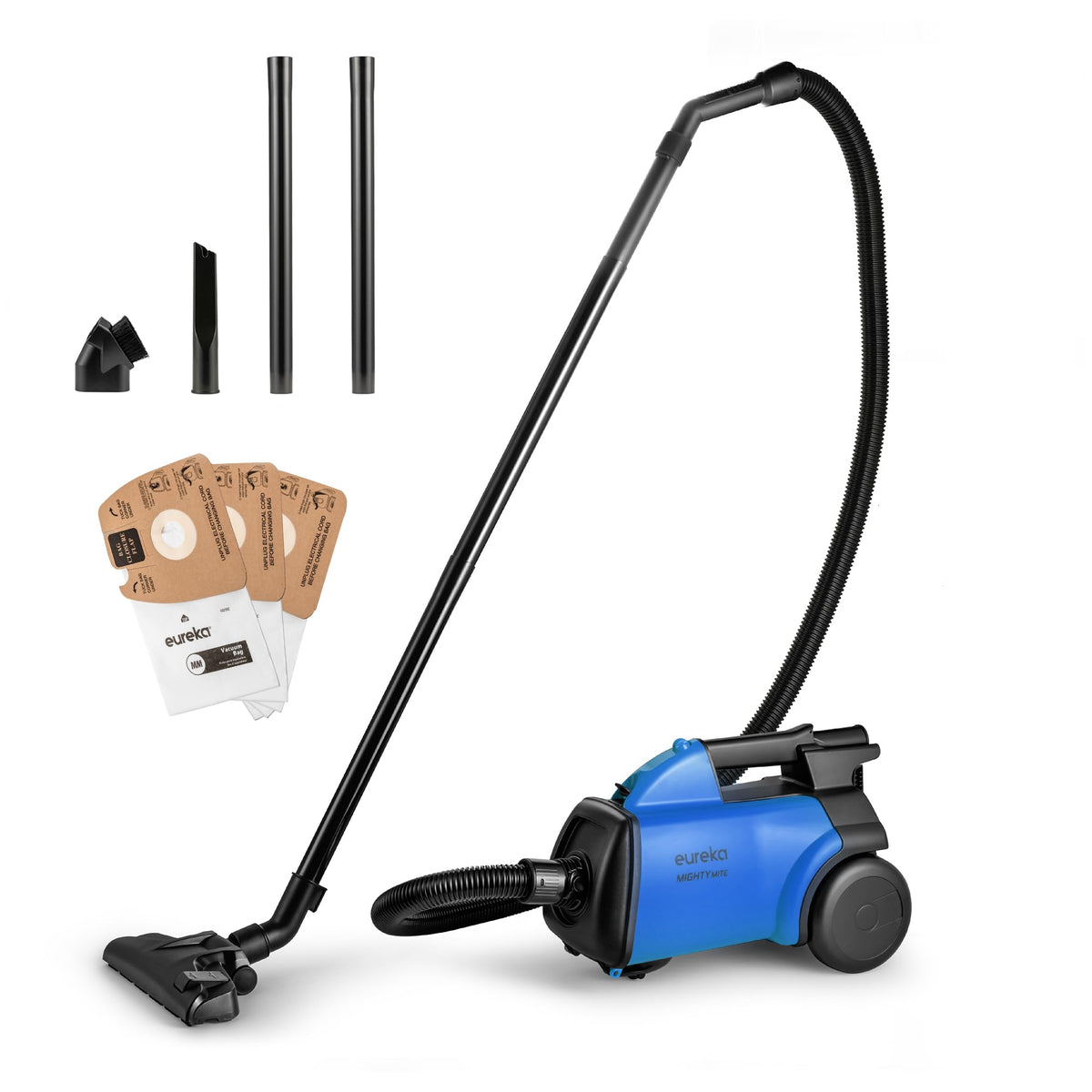 Eureka 3670M Canister Cleaner, Lightweight Powerful Vacuum for Carpets and Hard Floors, w/ 5bags,Yellow