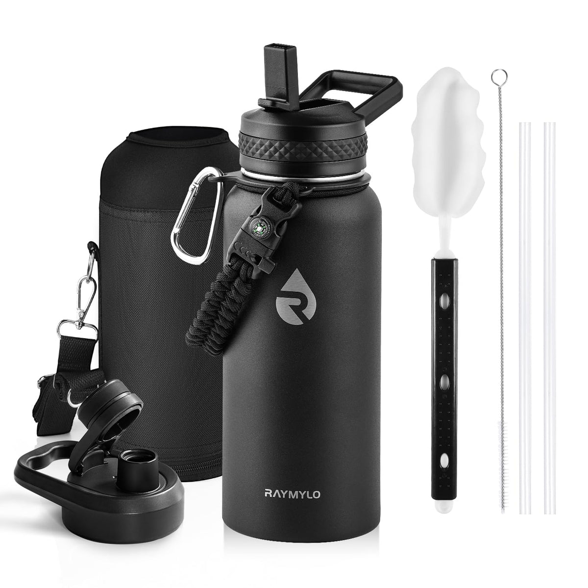RAYMYLO Insulated Water Bottle 40 oz, Triple Wall Vacuum Stainless Steel