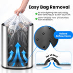 iTouchless Patented 13 G Stainless Steel Sensor Trash Can | AbsorbX Filter