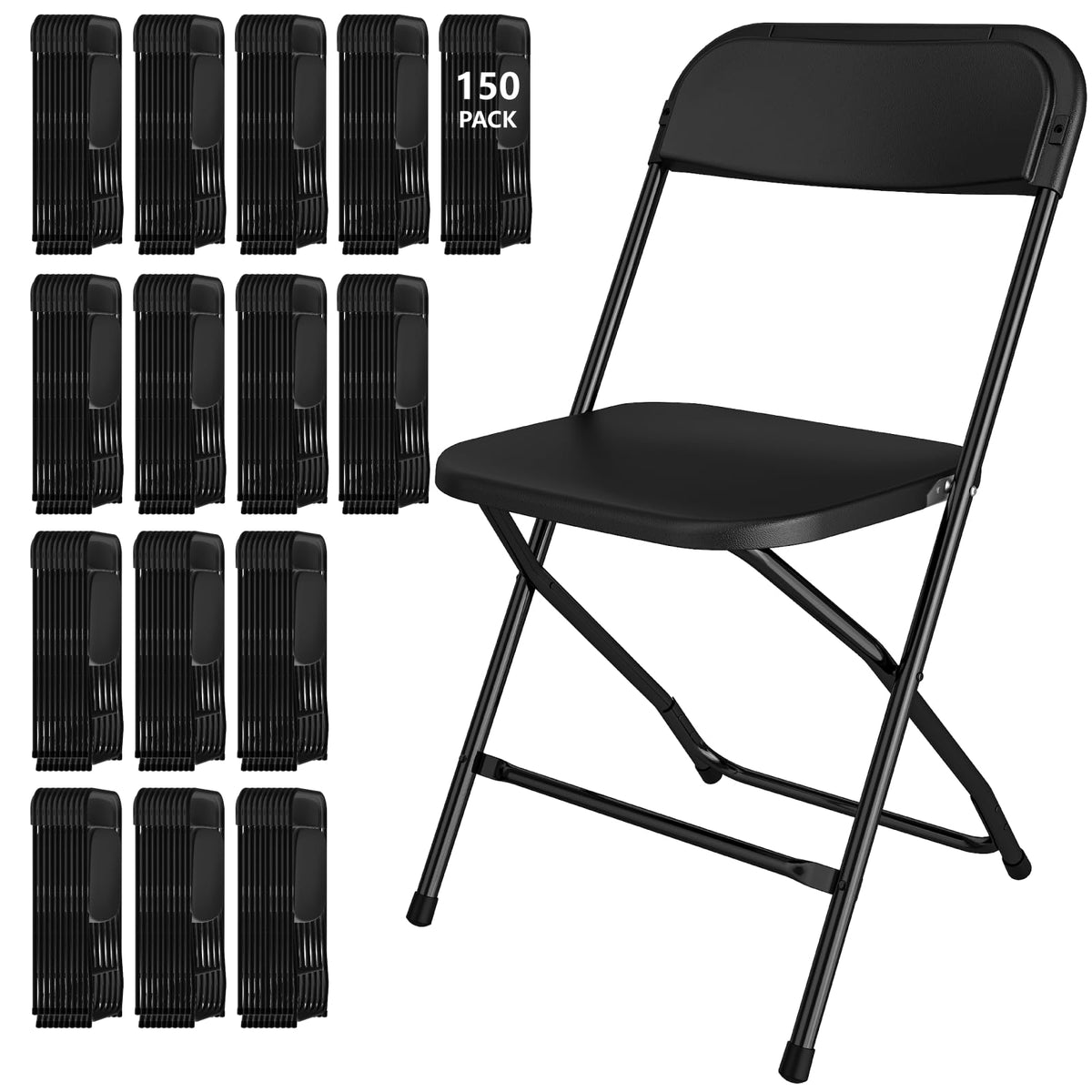 10 Pack White Folding Chairs for School Events Wedding Party Picnic