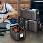 AIRAJ 3 In 1 Rolling Tool Box with Wheels, Stackable Tool Box,17 +19 +21 In