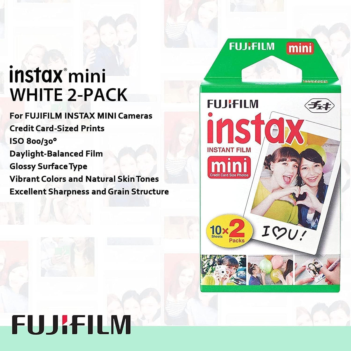 Fujifilm INSTAX Mini Link 3 Smartphone Printer with INSTAX Mini Instant Film and Sunshine Microfiber Cleaning Cloth... (3 Twin Pack (60 Sheets), Clay White)