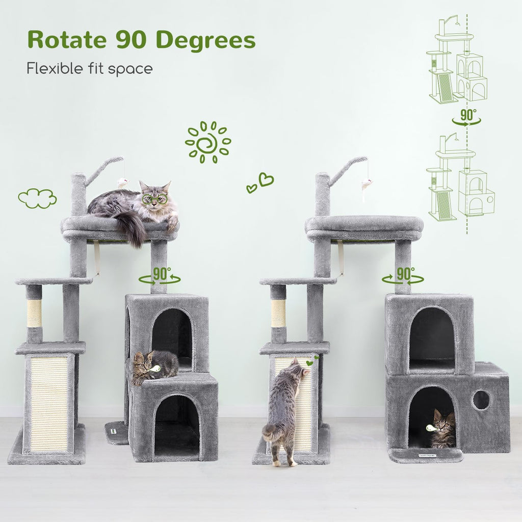 Globlazer Maine Coon Cat Tower for Indoor Adult Cats, F50, Light Grey