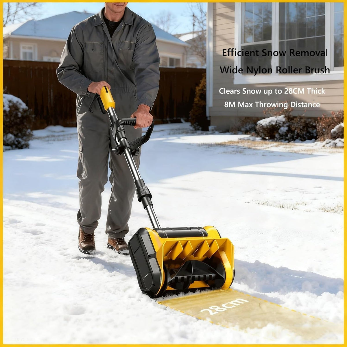 2x20V Cordless Snow Blower 20-Inch,Brushless Electric Snow Thrower with 2×4.0Ah Batteries&Charger,Snow Shovel with Adjustable Chute&Wheels,Patio/Walkways(2x20V)