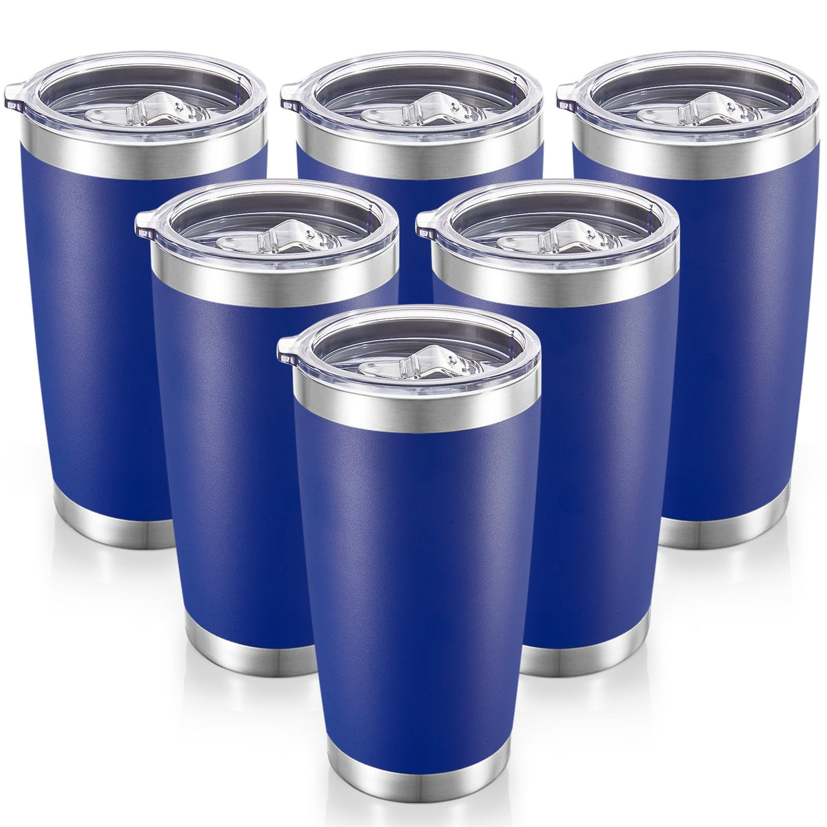 20 oz Tumblers Bulk Stainless Steel Tumbler with Lid, 12 Pack