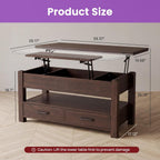 DUMOS 39.4" Convertible Lift Top Coffee Table, 4 in 1 Multifunctional Table