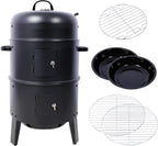 16-Inch Vertical Charcoal Smoker Grill, 3-in-1 BBQ Smoker & Grill with Thermometer, Dual Doors, Adjustable Vents, Portable Outdoor Cooker for Camping & Backyard