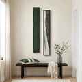 Large Framed Beige Cream Abstract Vertical Wall Art for Hallway, 2 Piece