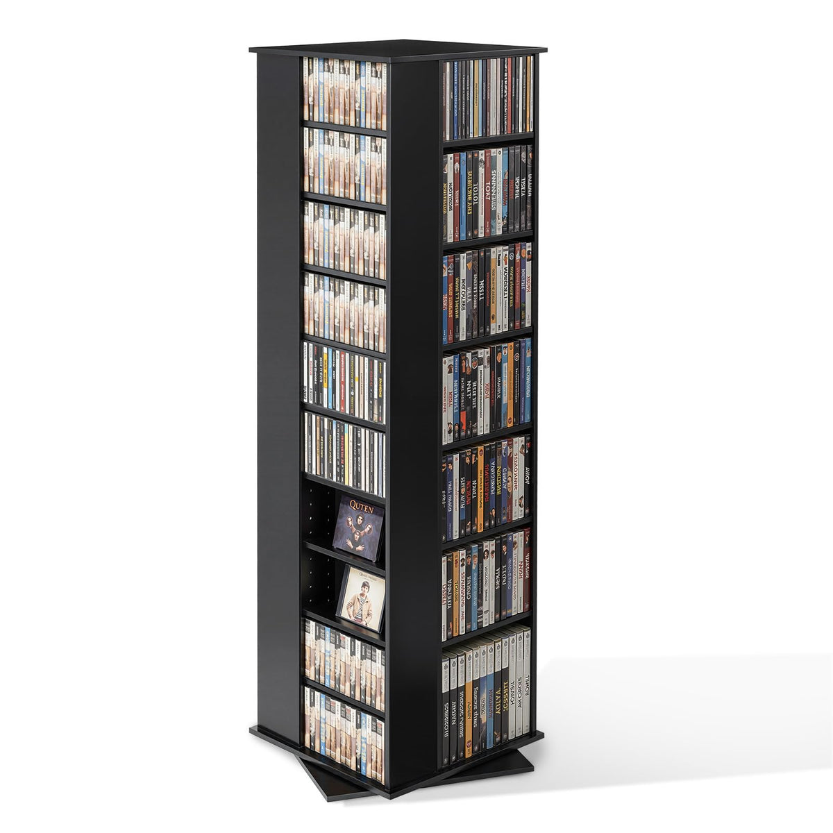 VEVOR Media Storage Cabinet, 12-Tier DVD Shelf Organizer, 40.08 x 9.09 x 71.26 in Multimedia Storage Organizer for CDs, DVDs, Books and Games, CD Shelf for Living Room, Home Office, Recording Room