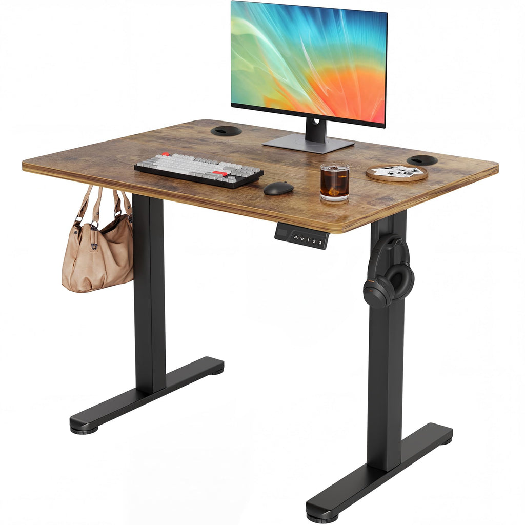 YDN 32 x 19 Inch White Electric Standing Desk