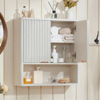 LEYAOYAO 68" Modern Fluted Over The Toilet Storage Cabinet, a Sliding Door