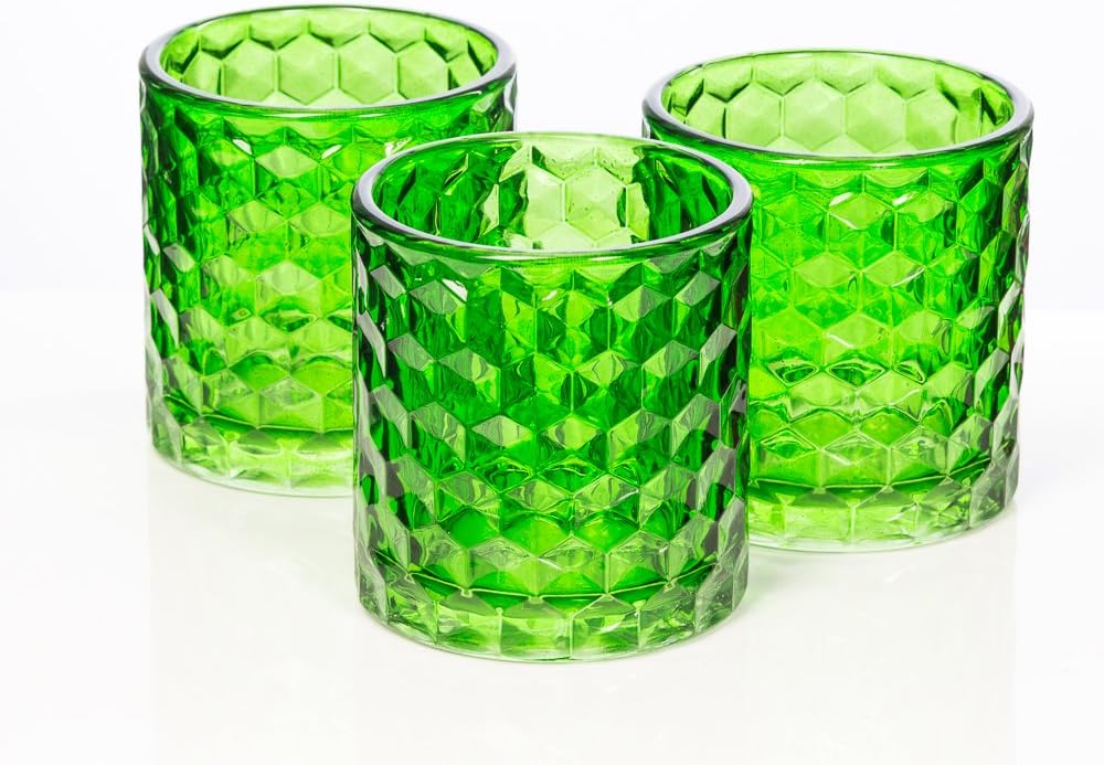 Richland Green Chunky Honeycomb Glass Votive & Tealight Candle Holder Set of 48