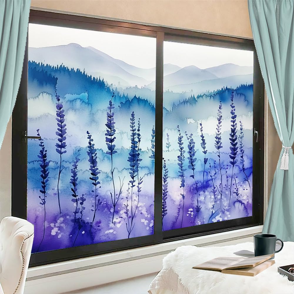 Leaf Textures Stained Glass Window Film 31.5Wx47.2L inch x 2pcs