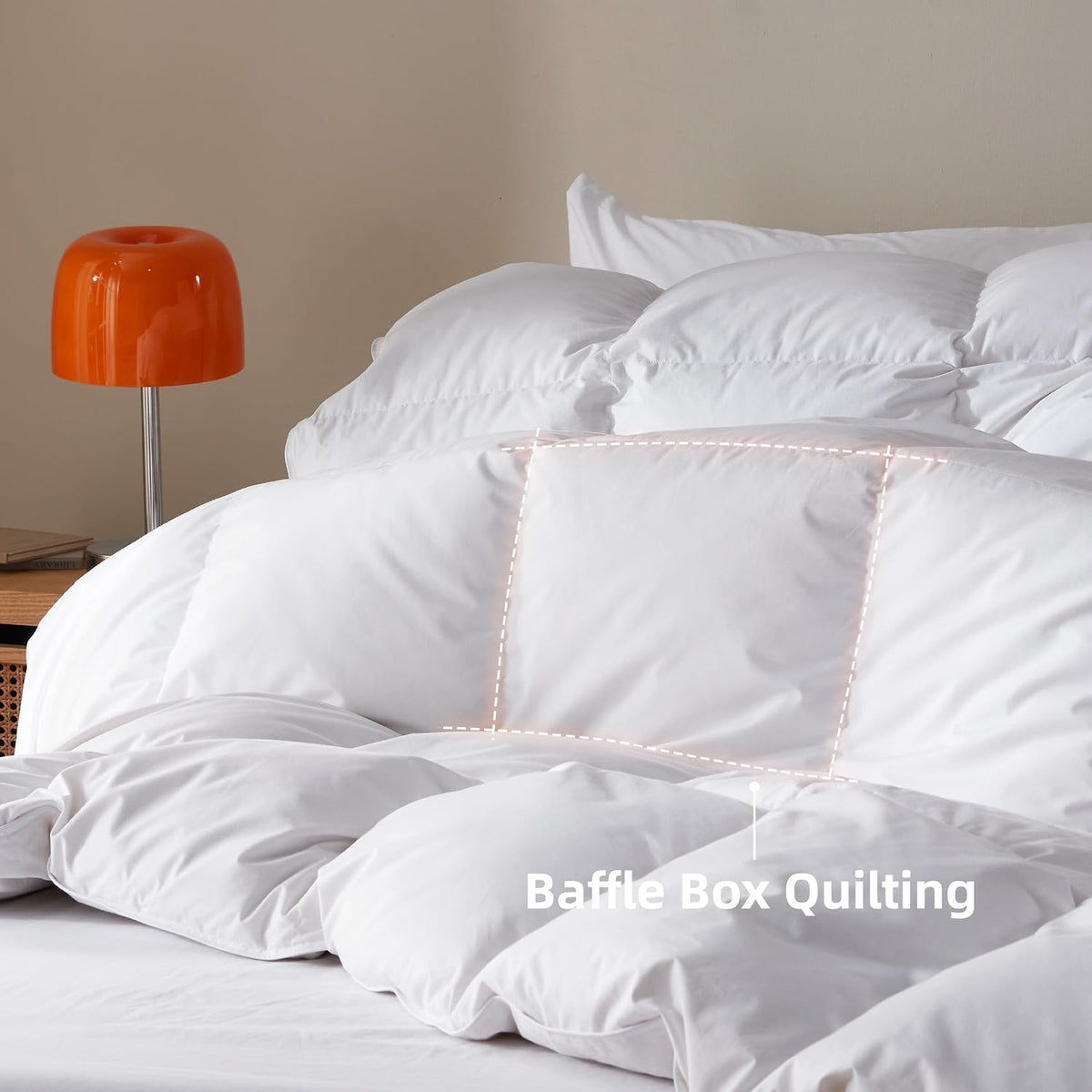 Goose Feather Down Comforter Queen,100% Organic Cotton Duvet Insert