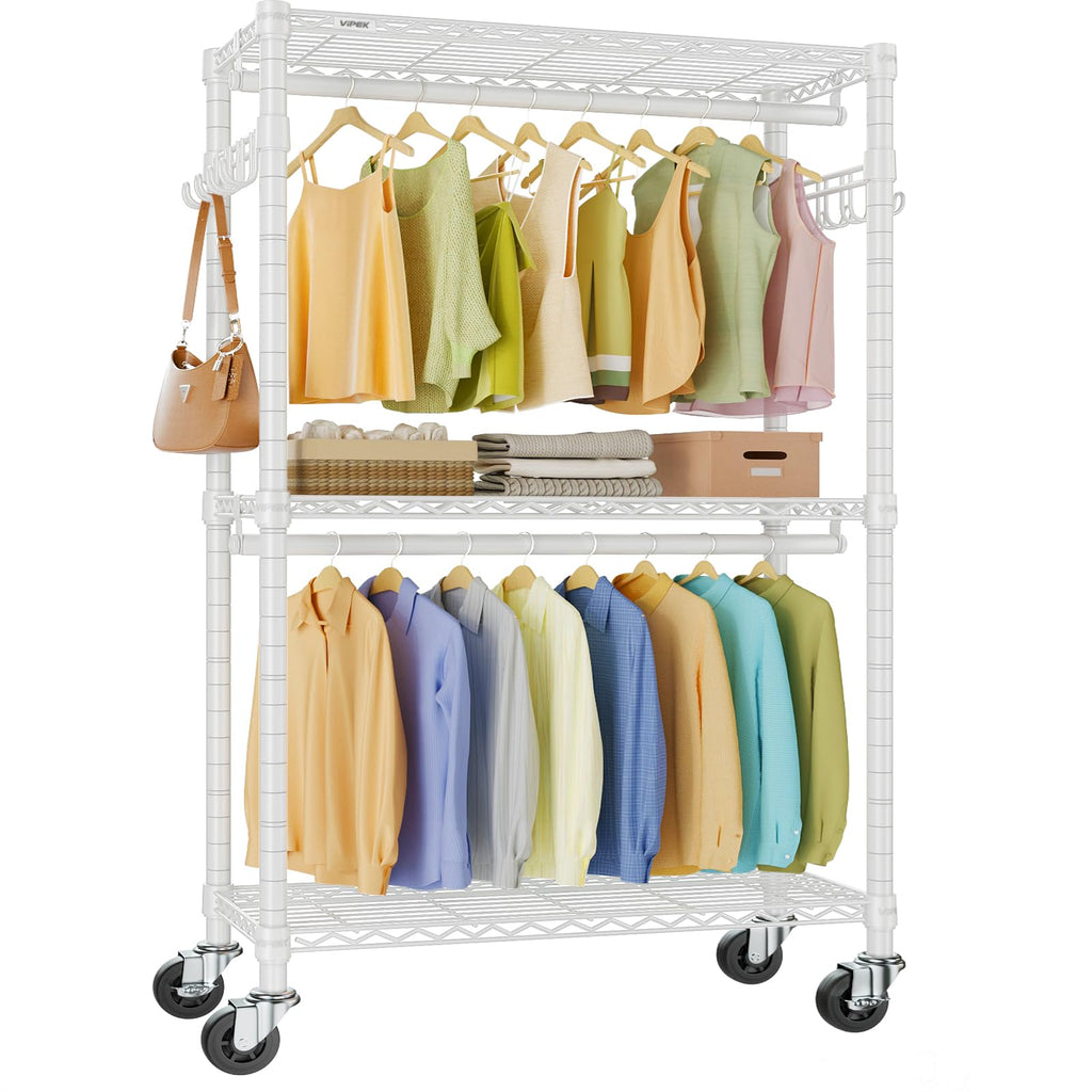 VIPEK R2 Plus Clothes Rack Heavy Duty Rolling Closet for Hanging Clothes