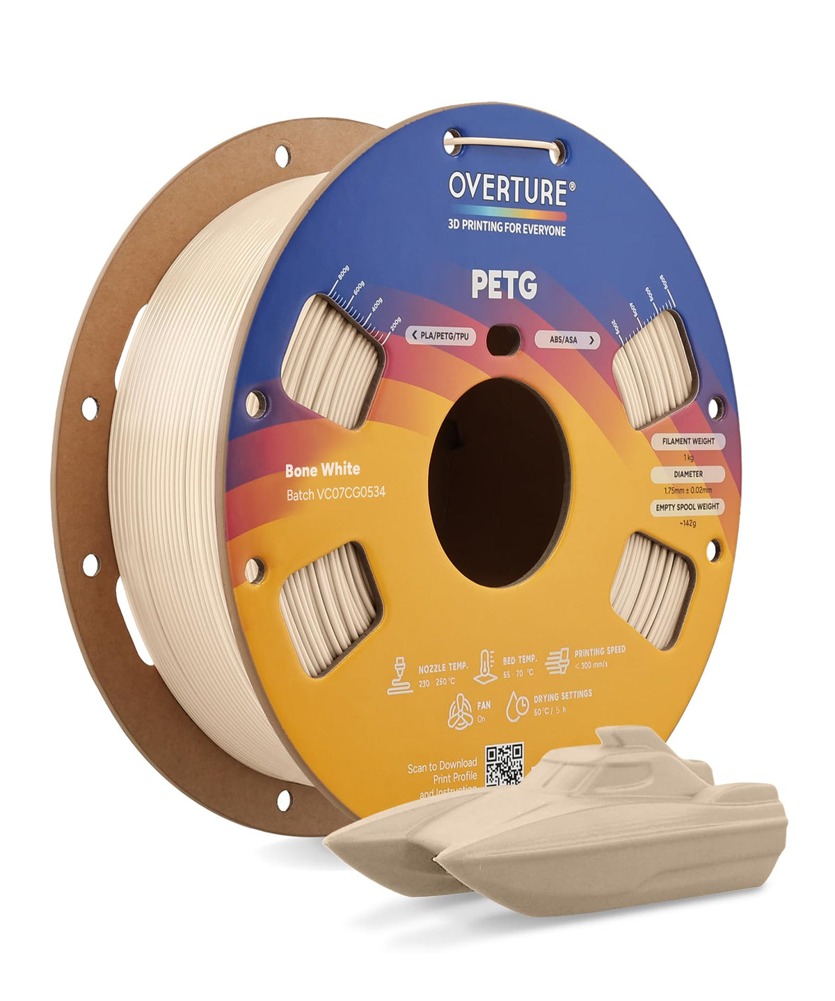 OVERTURE 10KG Bundle High Speed PETG Filament 1.75mm, 3D Printer Filament