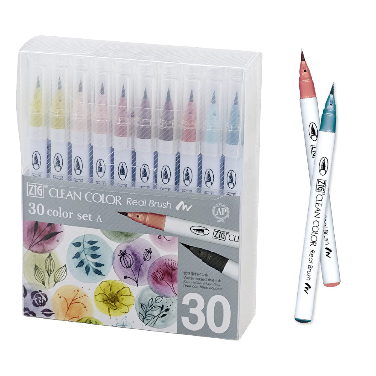 Kuretake Zig Clean Color Real Brush 120 colors set, Brush tip marker pens, for Professional and Artist, coloring, drawing, calligraphy, lettering, Made in Japan