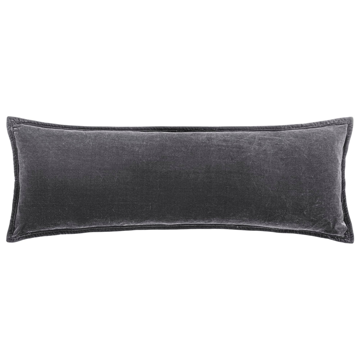 HiEnd Accents Stella Faux Silk Velvet Green Ochre Long Lumbar Pillow