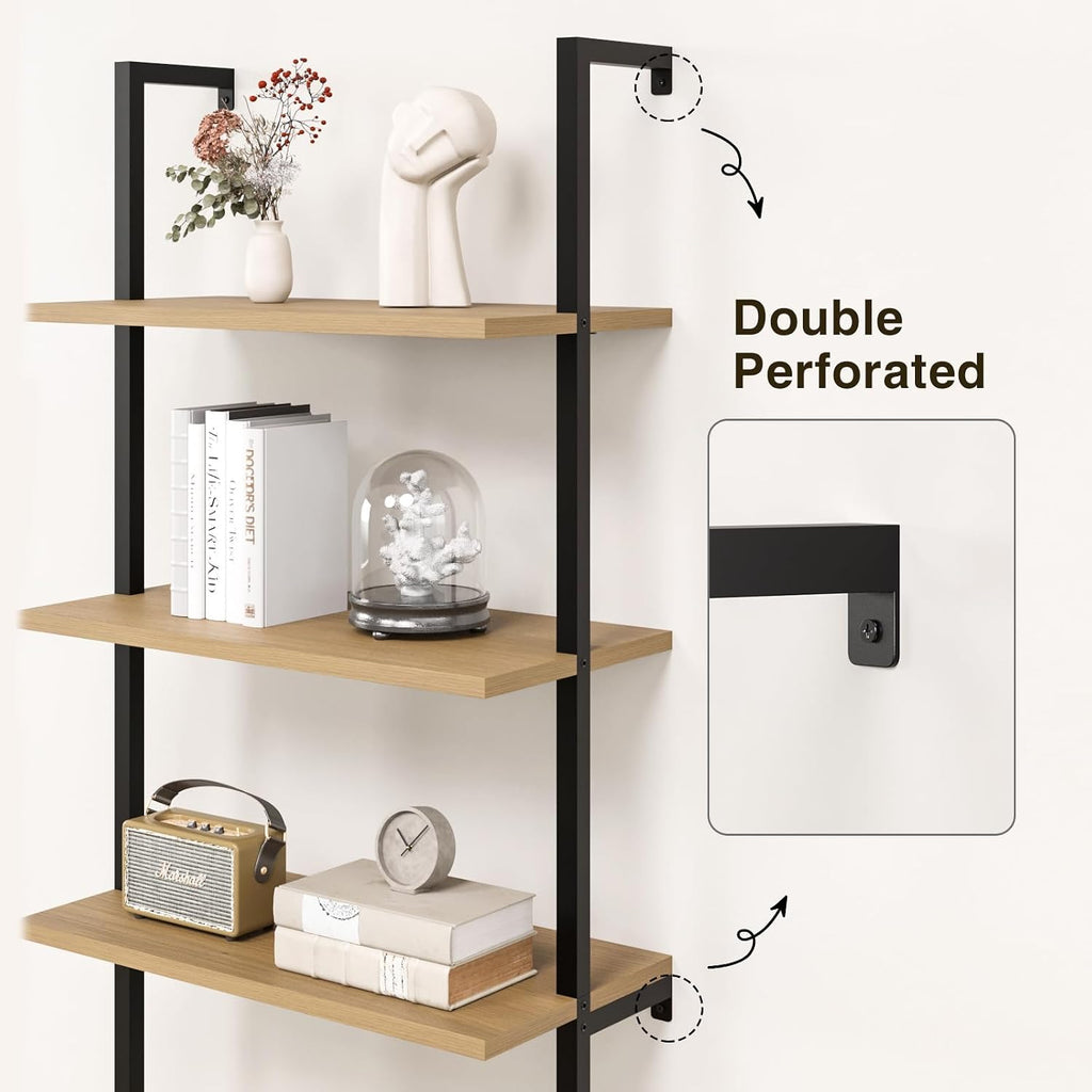 Halitaa 71”Ladder Shelf with Storage Cabinet, Wall Mounted Ladder Bookshelf
