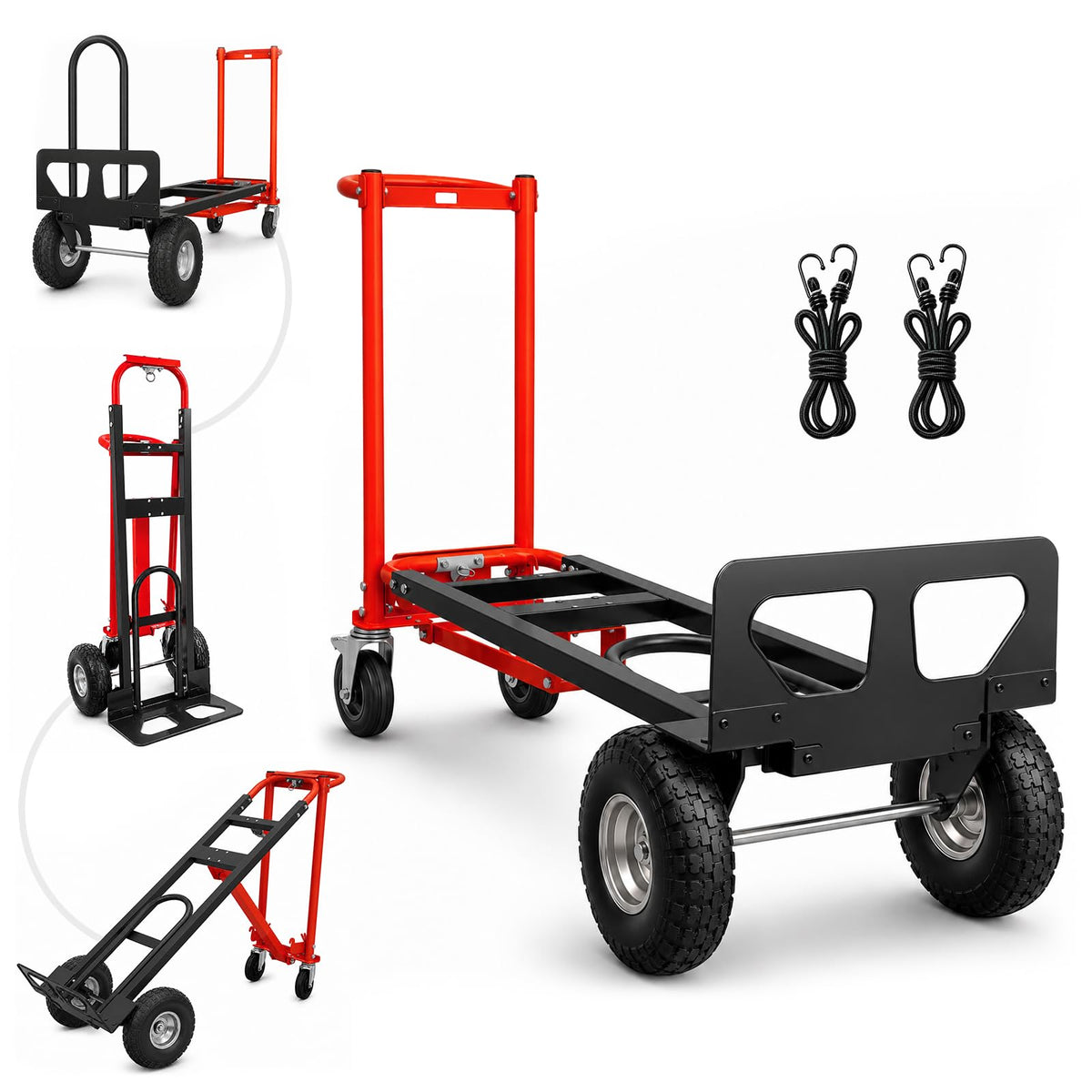 4in1 Heavy Duty Convertible Hand Truck, Alloy Steel Dolly Cart with Wheels