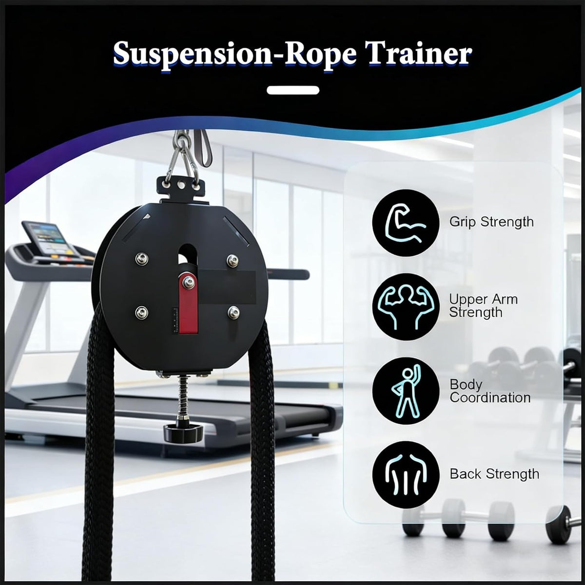 Endless Rope Trainer, Home Gym Equipment, Pulley Cable Machine System With Adjustable Resistance, Portable Rope Exercise System For Home Gym, For Arm, Back & Grip Training