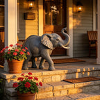 12.6 Inch Hippopotamus Garden Statue, Realistic Resin Outdoor Sculpture for Yard Lawn Patio Porch Decor, Grey