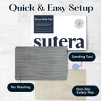 Stone Bath Mat for Bathroom, Dries in Seconds - Diatomaceous Earth, Gray