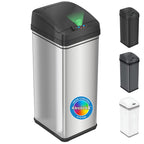 iTouchless Patented 13 G Stainless Steel Sensor Trash Can | AbsorbX Filter