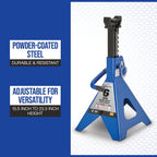 Strongway Double-Locking 6-Ton Jack Stands, 12,000-Lb. Capacity, 1 Pair