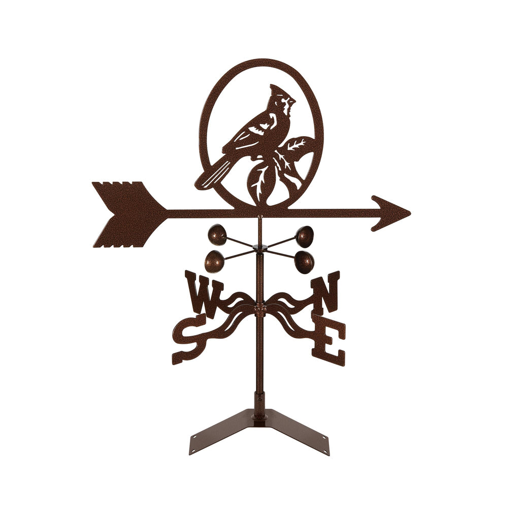EZ Vane Steel Cardinal Bird Weathervane with Wind Cups — Post Mount