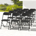 10 Pack White Folding Chairs for School Events Wedding Party Picnic