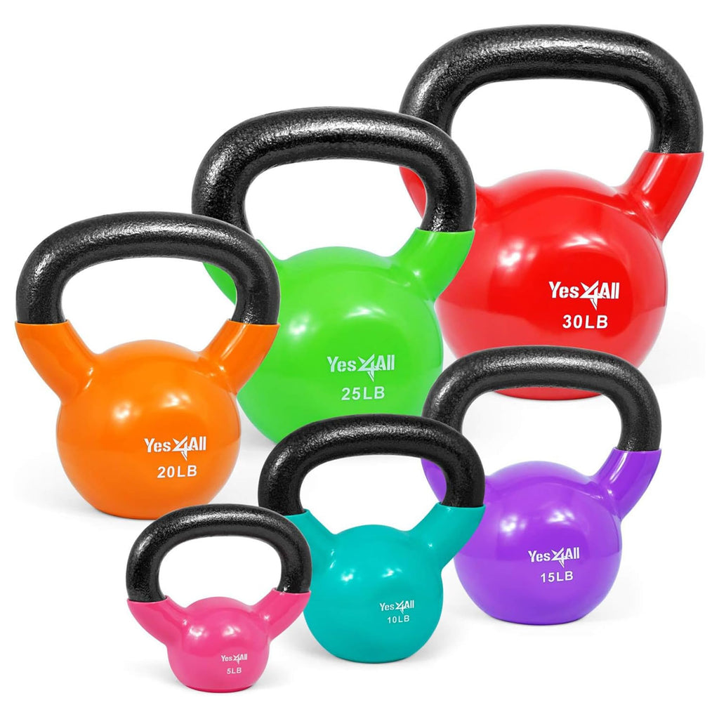 Yes4All Vinyl Kettlebells, Versatile Set