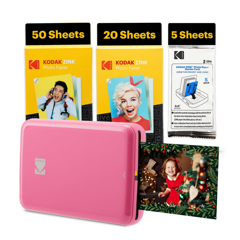 KODAK Step Printer Wireless Mobile Photo Printer with Zink Zero Ink Technology & Kodak App for iOS & Android (White) Gift Bundle