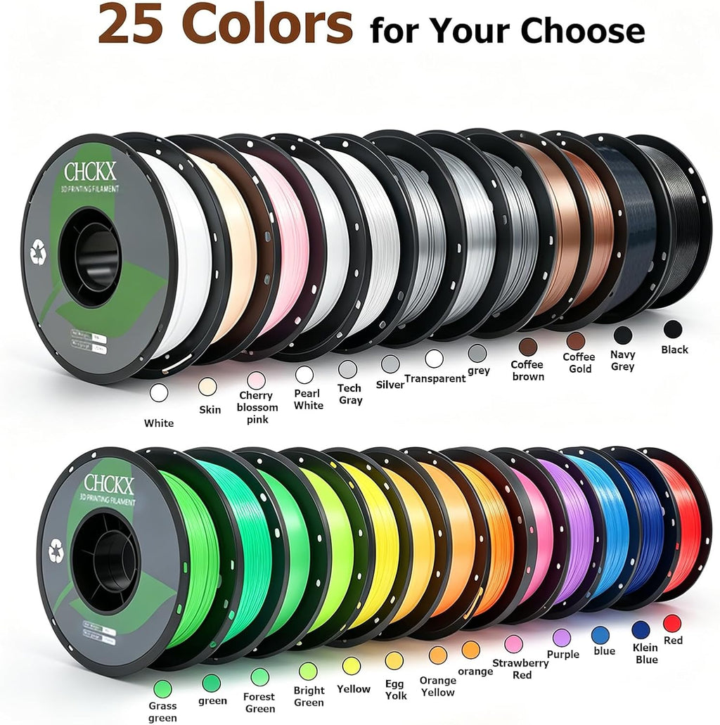 16Rolls PETG Filament Bundle Filament Bulk 1KG 1.75 mm Multicolor