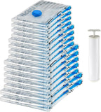 Amazon Basics Vacuum Storage Bags, Compression Space Saving for Clothes and Linens, Reusable with Hand Pump, Large, Clear, 5 Count (Pack of 10)