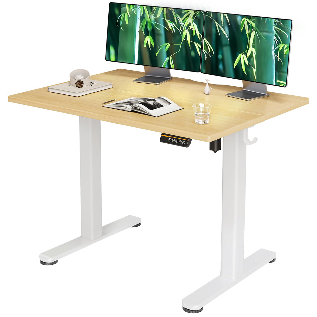 Claiks Electric Height Adjustable Standing Desk, 32x19 Inch, Nature