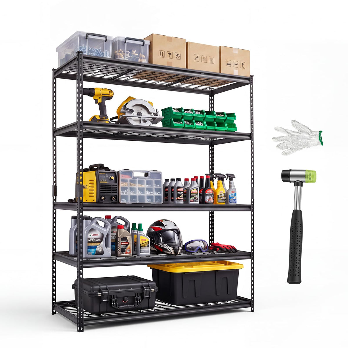 VEVOR Storage Shelves, 3000 lbs, 5 Tier, 24 x 48 x 72 inch Metal Rack Set