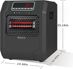 VOLTORB Freestanding Portable Electric Space Heater for Bedroom or Indoor Use with LED Display, Remote Control, and Fan Only Mode, Black