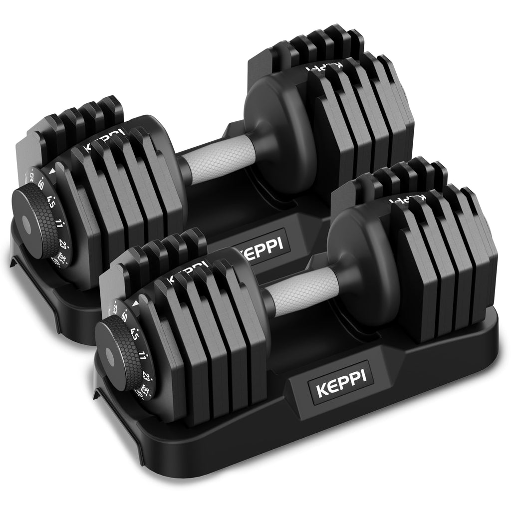Keppi Adjustable Dumbbells Set of 2, Quick Adjust Weights for Home