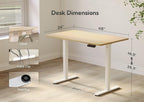 Claiks Electric Height Adjustable Standing Desk, 48x24 Inch, Nature