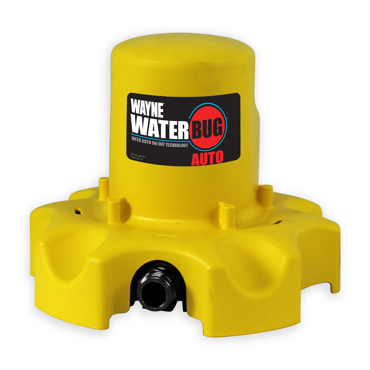 WAYNE - WaterBUG AUTO 1/4 HP 1900 GPH Auto On/Off Submersible Pump with Multi-Flo Technology - Water Removal and Transfer Pump, Yellow