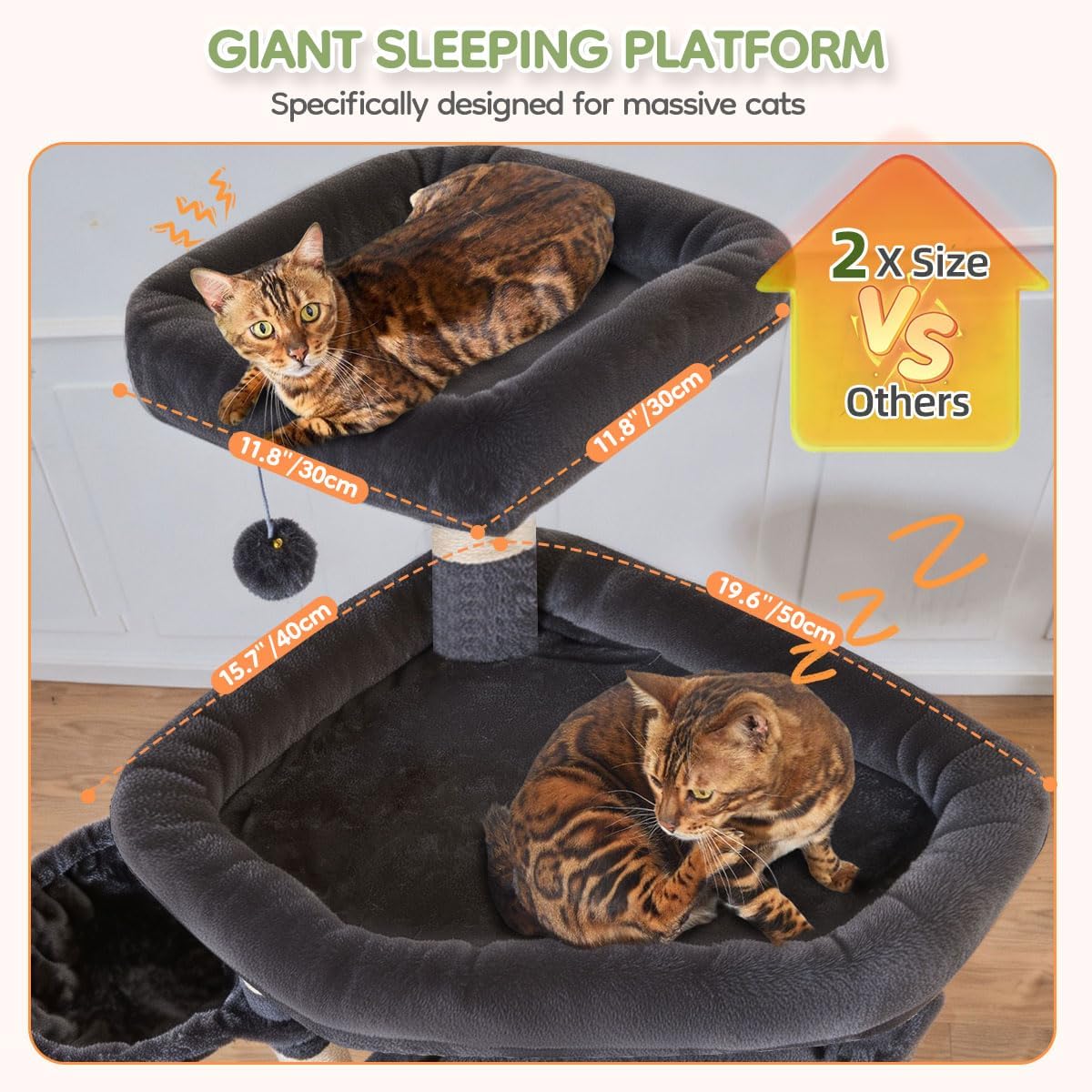 Taoqimiao 79in Cat Tree, Tall Large Cat Tower for Indoor Adult Cats S10G