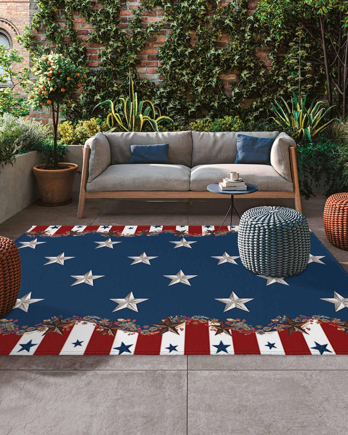 Summer Daisy Butterfly Outdoor Rug 5x8ft, Waterproof Indoor Outdoor Rug for Patio, Farmhouse Flowers Wooden Camping Carpet Mat Outside Area Rug for RV Picnic Beach Balcony Deck Backyard