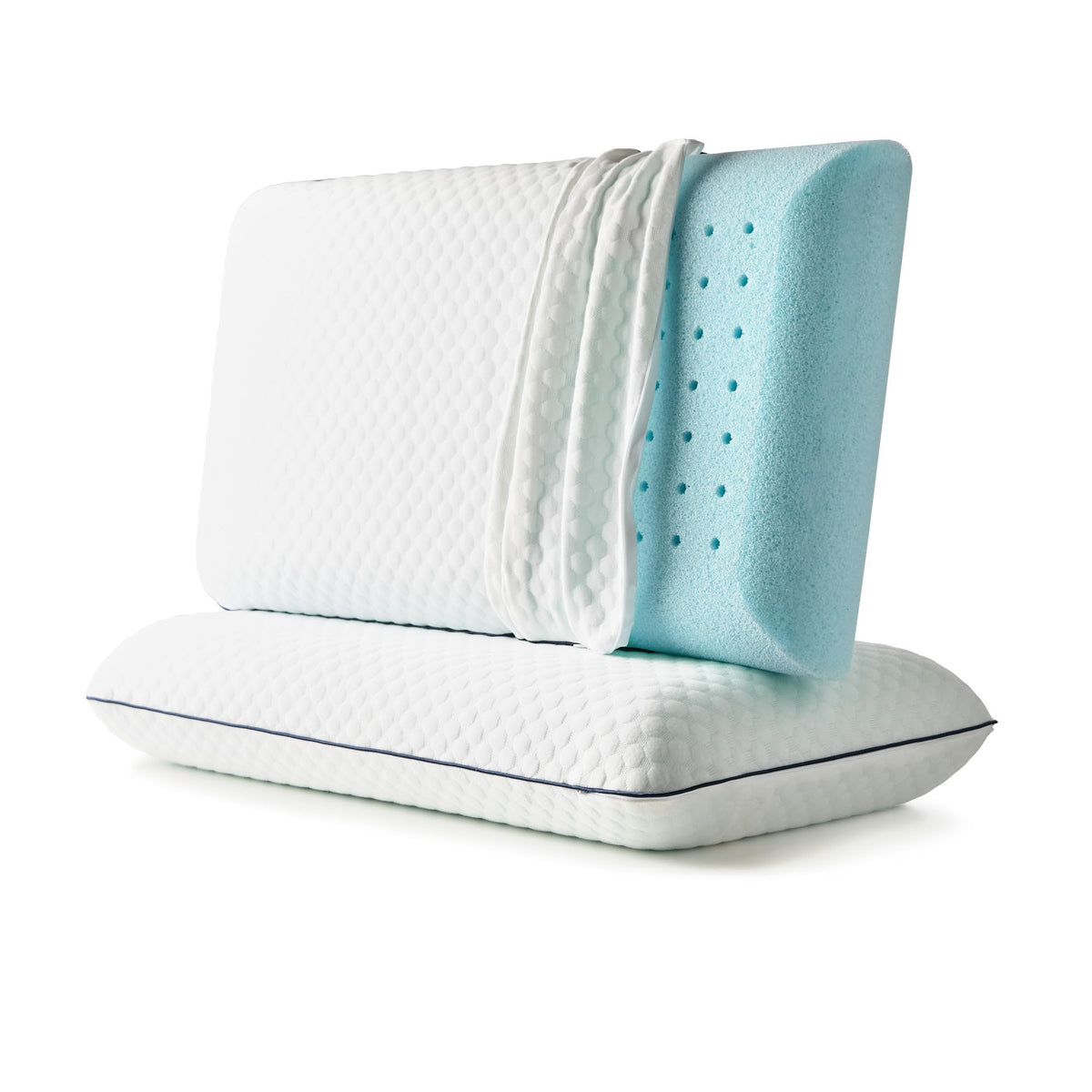 Weekender Cooling Gel Memory Foam Pillows for Sleeping – King Size, Set of 2, Ventilated Cooling Pillows for Side & Back Sleepers, Neck & Shoulder Support, Medium Firm, Washable Cover