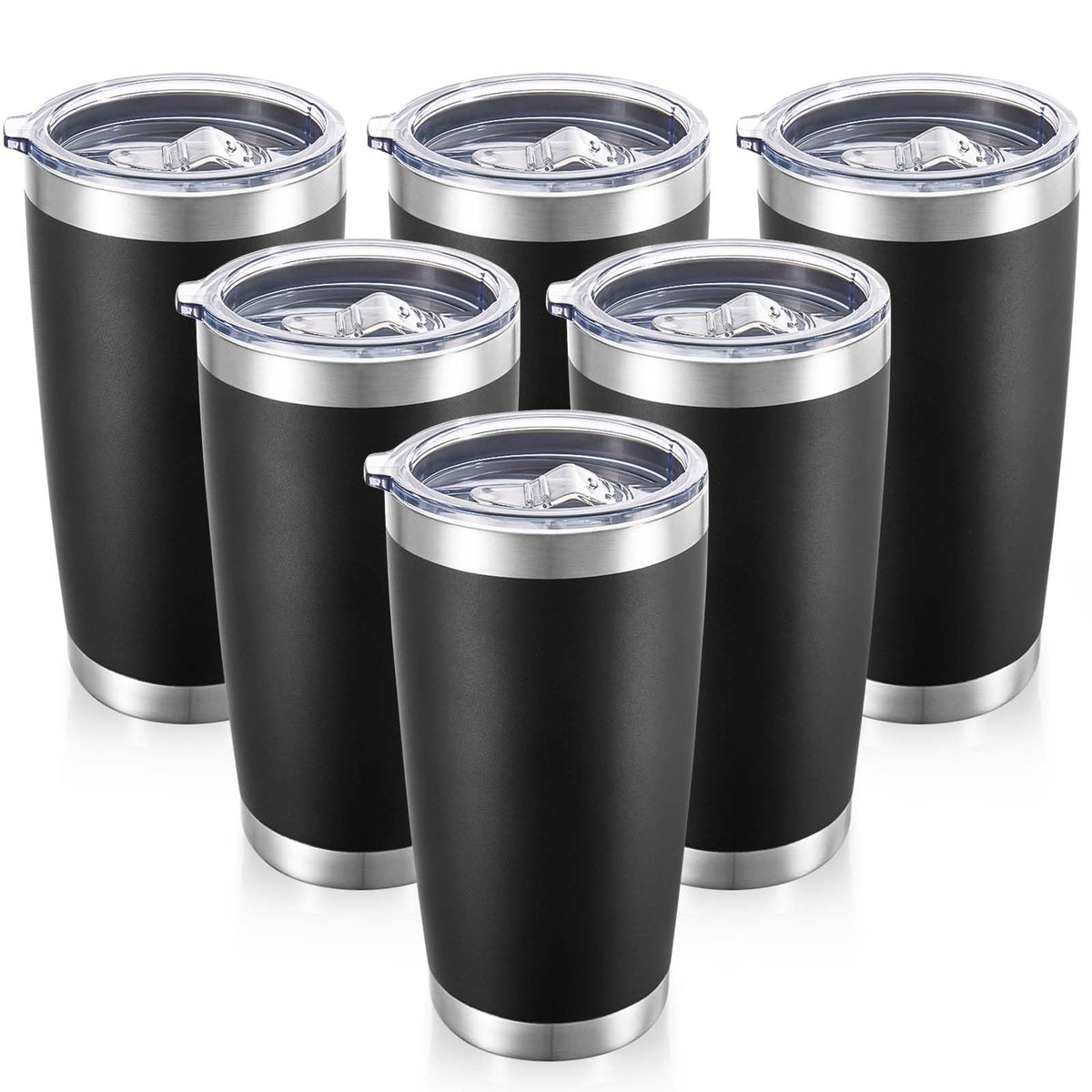 20 oz Tumblers Bulk Stainless Steel Tumbler with Lid, 12 Pack