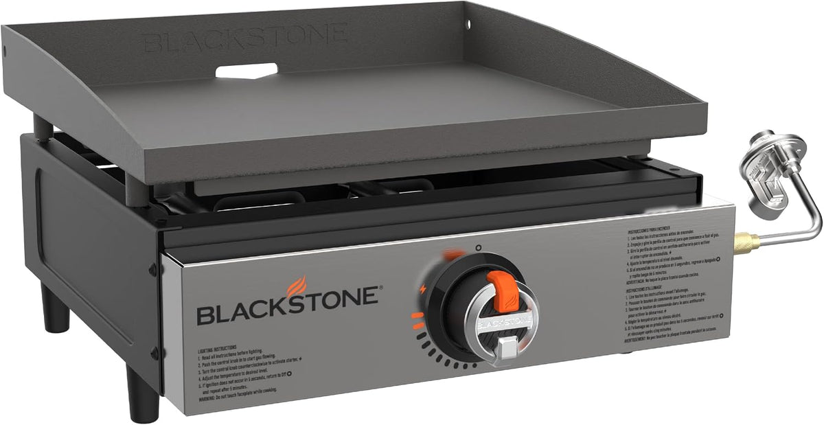 Blackstone 2142 Original 17” Tabletop Griddle with Low-Maintenance Stainless Steel Front Plate, Powder Coated Steel, Black