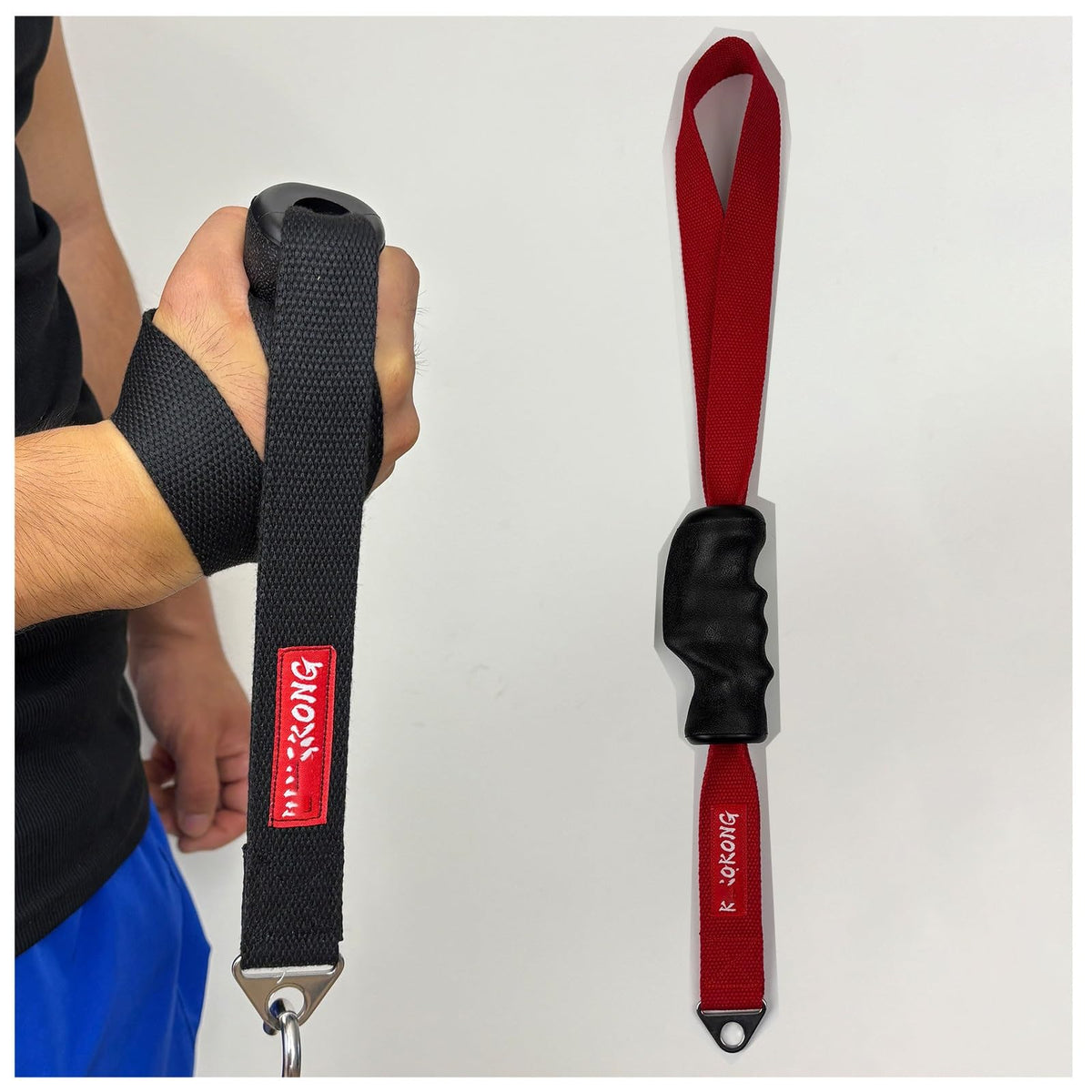 Ergonomic Handle Grip Wrist Pronation Supination Training Strap for Arm Wrestling, Arm Forearm Biceps Workout Tool Bionic Hand Belt for Cable Machine and Free Weight