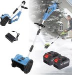 Lightweight Cordless Electric Snow Shovel with Directional Plate, Battery Powered 33000r/min Snow Blower Thrower & Adjustable Front Handle, for Driveway Deck Red