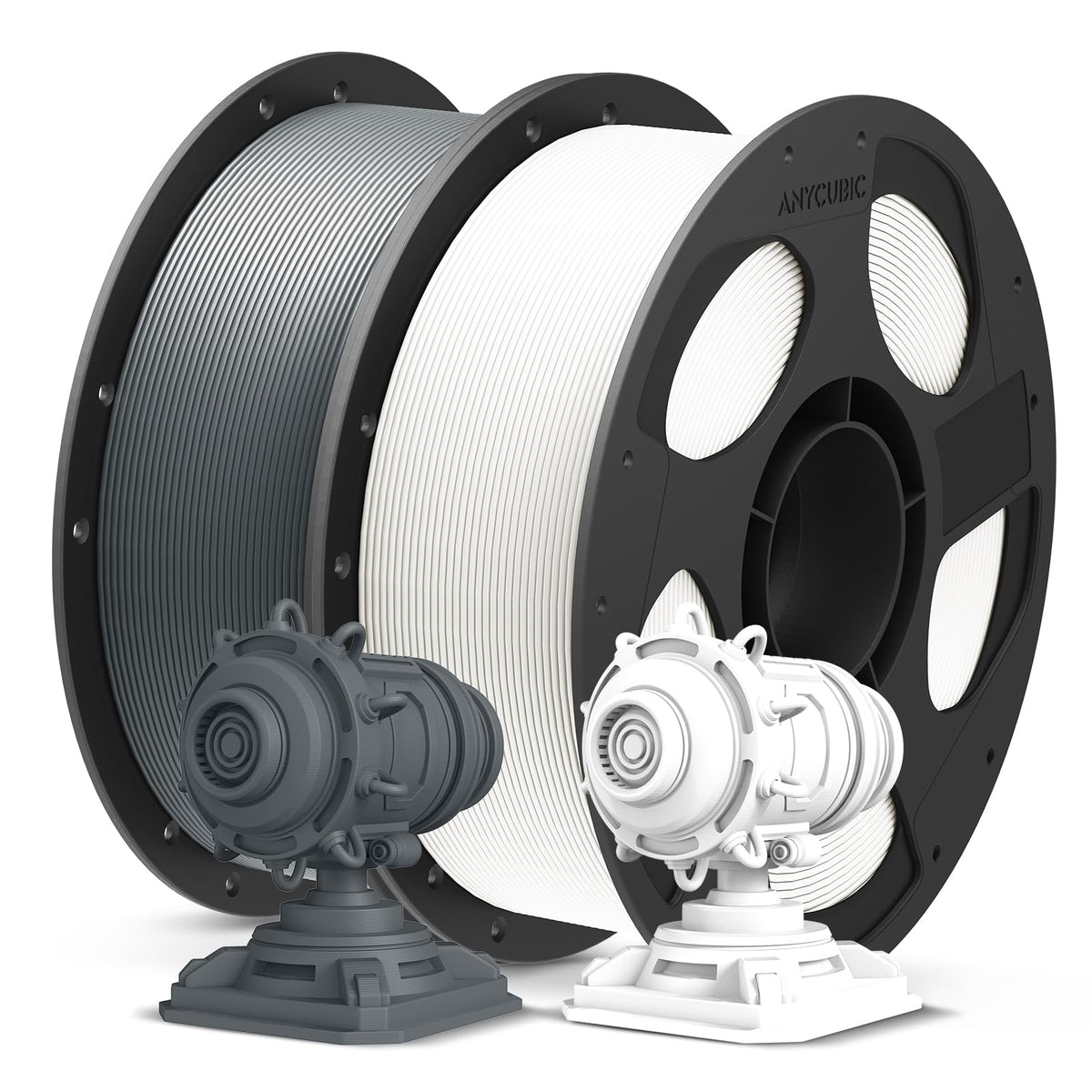 ANYCUBIC PLA Plus (PLA+), 3D Printer Filament 1.75mm Bundle, High Toughness, 1KG Spool, Black, White, Texture Grey, Pink, Red, Blue, Green, Orange, Yellow, Purple, 10KG in Total